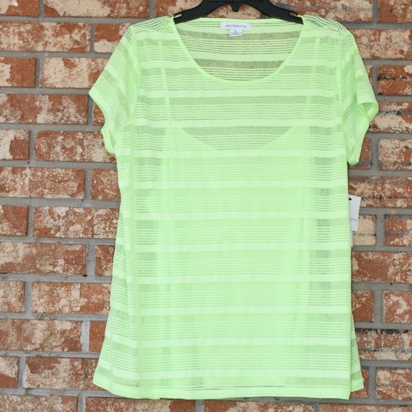 Liz Claiborne Green Top  NWT - Picture 2 of 5